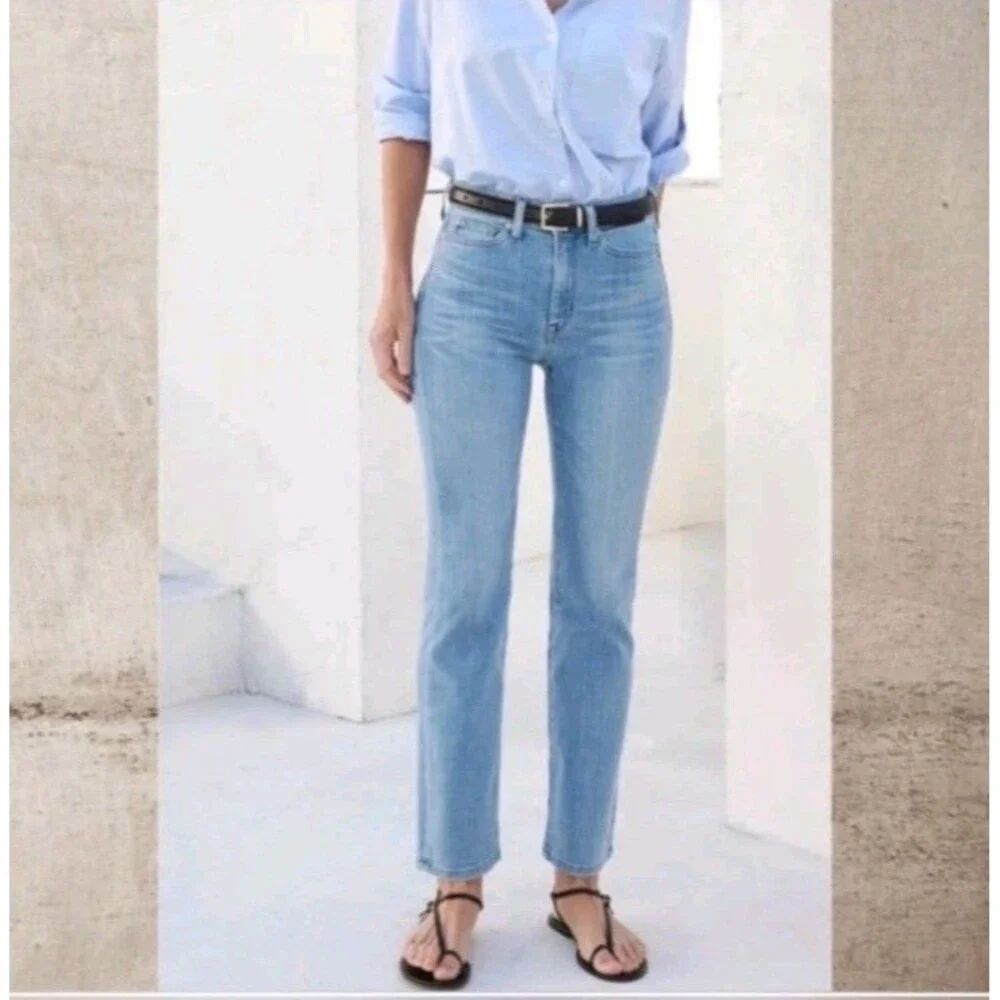 AYR The Pop Straight Leg Light Wash Denim Jeans Size 34L